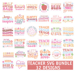 Retro Teacher SVG Bundle Art & Illustration