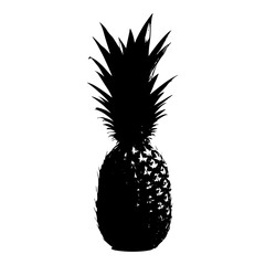 black silhouette of a pineapple on a white background black, icon, pineapple, silhouette, star , Generative art.