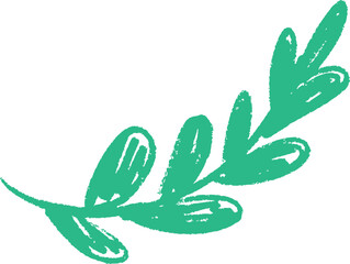 Green Doodle Leaf Illustration
