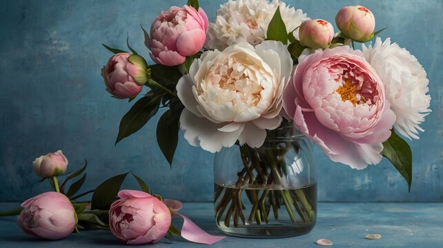 Romantic Pink and White Flower Bouquet with Love Tag