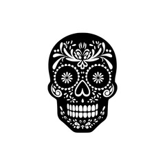 day of the dead ornament black, dead, ornament, skull , Generative art.