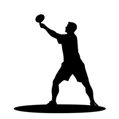 a black silhouette of a man throwing a ball ball, baseball, basketball, black, man, silhouette, throw , Generative art.