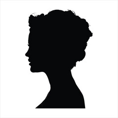 silhouette of a stunning woman's face as a concept of beauty and fashion