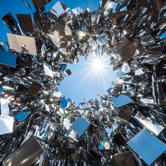 Massive metal object creating an impressive centerpiece for outdoor art installations and exhibits