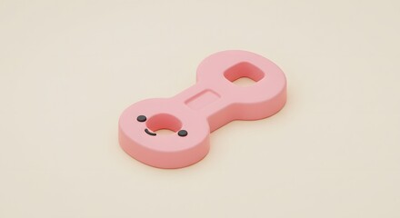 Adorable Pink Playful Dumbbell Toy for Infants and Toddlers, Soft, Safe, and Engaging Design