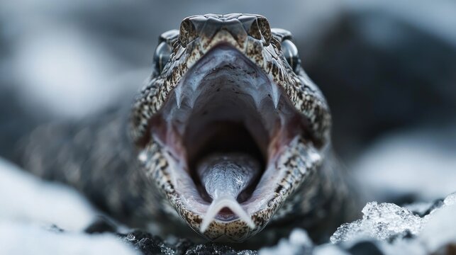 Close-up of a venomous snake with open mouth (1)