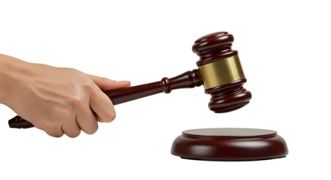Judge's Hand Holding Gavel – Decision Making Transparent PNG