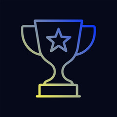 GradientLit Star Trophy on Dark Backdrop. Icon symbol illustration