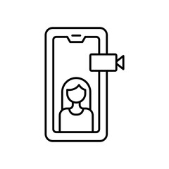 Video Call Communication Line Icon

