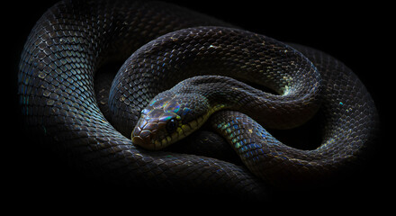 Fototapeta premium Iridescent Snake in Shadow