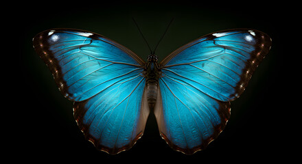 Obraz premium Vibrant Blue Morpho Butterfly Close-up