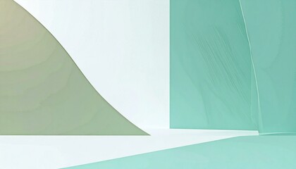 Abstract Green and White Geometric Shapes