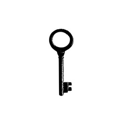 a hand drawn key on a white background black, key, old , Generative art.