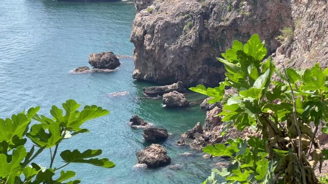 Coastal rocks by the Mediterranean Sea