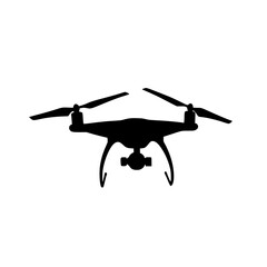 a black silhouette of an aerial camera flying on a white background aerial, black, camera, drone, fly, icon, silhouette 