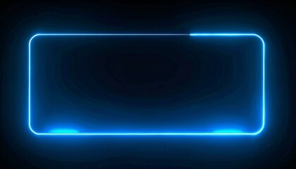 Glowing Blue Neon Frame Border