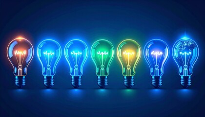 Glowing Lightbulbs Idea Progression