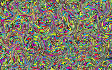Colorful abstract patterns with the impression of flowing paint or swirling liquid. These patterns have a psychedelic feel as a background or unique design element