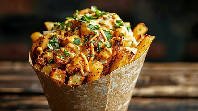 cone of dutch fries friet video