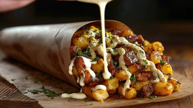 cone of dutch fries friet video