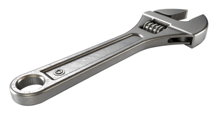 3D Metallic Wrench Icon of Mechanic Tool for Construction & Maintenance Web Design isolated on white background