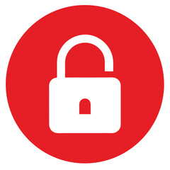 Lock and unlock icon privacy symbol set in green and red circle for user interface design. Lock icon collection. Locked and unlocked icon set. Flat security symbol. Vector Icon.