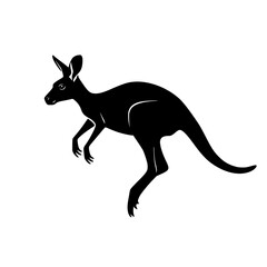 a black silhouette of a kangaroo on a white background black, image, kangaroo, silhouette 