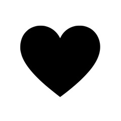 a black heart shaped icon on a white background black, flat, icon, silhouette 