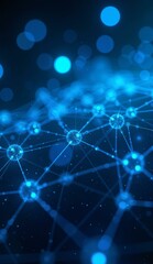 Fototapeta premium Blue Network Connections with Bokeh Effect