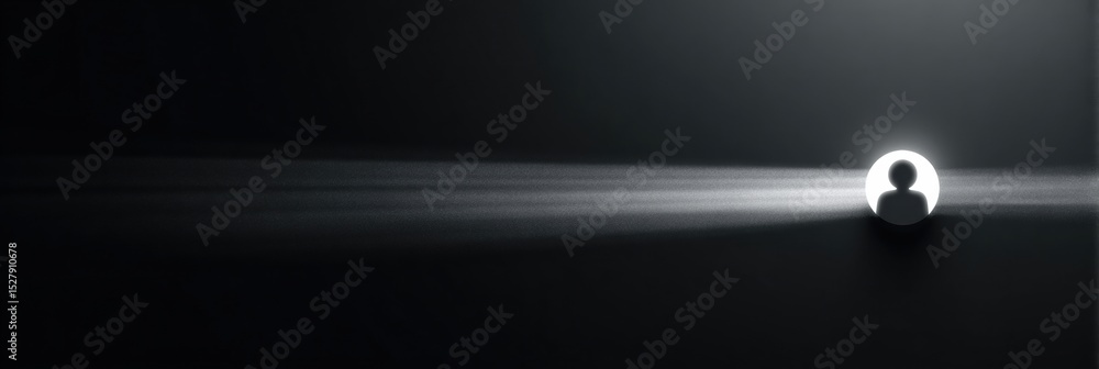 Fototapete Anonymous Web Browsing Icon Representing Privacy and Security on Dark Background With VPN Trail, Right Area Remains Blank for Flexibility