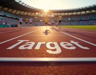 Pista di Atletica con Traguardo "Target" per il raggiungimento degli obiettivi