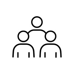 Hierarchy of three abstract stylized people. Icon symbol illustration