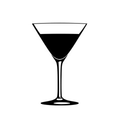 a black silhouette of a cocktail in a glass black, cocktail, drink, glass, icon, silhouette