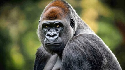 Fototapeta premium Close-up of a gorilla, intense gaze