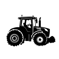 a black silhouette of a tractor on a white background black, illustration, silhouette, tractor 