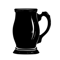 a black and white silhouette of a mug or pitcher black, icon, jug, mug, pitcher, silhouette