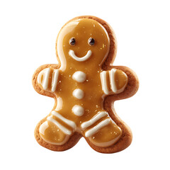 Gingerbread man Christmas cookie isolated on white background