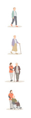 Vertical Storyboard of Elderly Woman&rsquo;s Daily Support &ndash; Care and Mobility Scene