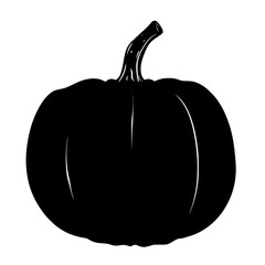 a black and white illustration of a pumpkin black, icon, illustration, pumpkin, silhouette 