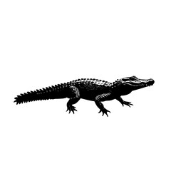 a black silhouette of an alligator on a white background alligator, black, crocodile, illustration, silhouette