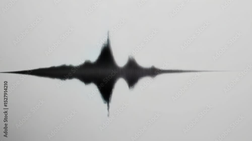Poster Minimalistic representation of sound waves, showcasing dynamic audio patterns in black