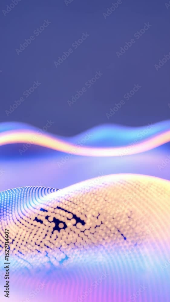 Poster dynamic flow of colorful waves creates an energetic visual representation of sound, blending hues el