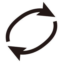 シンプルなサイクル矢印のアイコンイラスト　リサイクルマーク