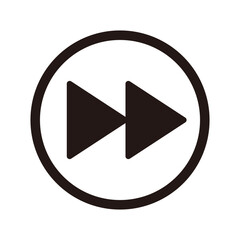 シンプルな矢印のアイコンイラスト　早送り