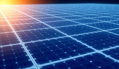 Solar Panel Array Under Sunlight