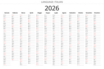Simple 2026 italian planner minimalist design for Italy