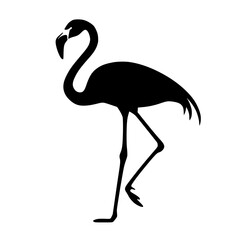 a silhouette of a pink flamingo standing on its hind legs black, flamingo, icon, illustration, leg, pink, silhouette, stand