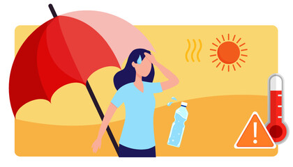 extreme heat wether concept. template for social media, news, information article, etc. Vector EPS10