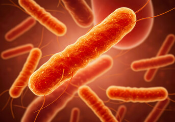 Medical Background with Lactobacillus – 3D Scientific Visualization of Probiotic Bacteria for Healthcare Concepts