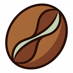 Single roasted coffee bean illustration